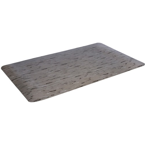 Floortex Cushion Anti-Fatigue Mat - Laboratory, Office, Cashier's Station - 0.50" (12.70 mm) Thickness - Marble - PVC Sponge, Foam - Gray -  - FLRFCSTP3660G