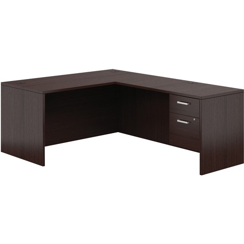 Offices To Go Ionic™ L Shape Workstation - L-shaped Top - 60" Table Top Length x 60" Table Top Width x 60" Table Top Depth x 1" Table Top Thickness - 29" Height x 78" Width x 60" Depth - Espresso -  - GLBMLP107DES