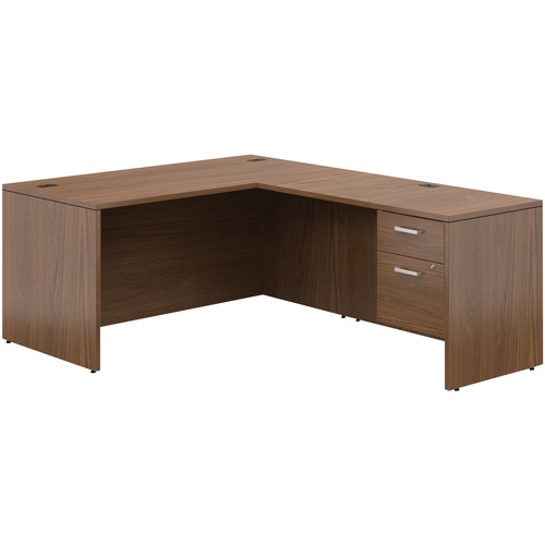 Offices To Go Ionic™ L Shape Workstation - L-shaped Top - 60" Table Top Length x 60" Table Top Width x 60" Table Top Depth x 1" Table Top Thickness - 29" Height x 78" Width x 60" Depth - Winter Cherry