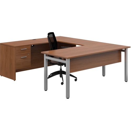 Offices To Go Ionic® U-Shaped Workstation - U-shaped Top x 1" Table Top Thickness - 29" Height x 96" Width x 72" Depth - Winter Cherry