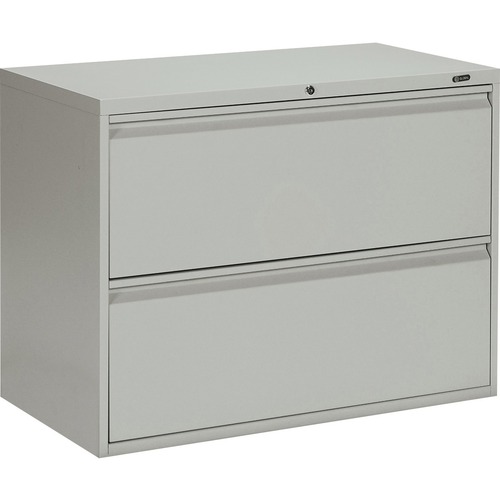 Offices To Go 2 Drawer High Lateral Cabinet - 36" x 19.3" x 27.3" - 2 x Drawer(s) for File - Lateral - Interlocking, Lockable, Leveling Glide - Gray - Metal = GLBMVL1936P2G