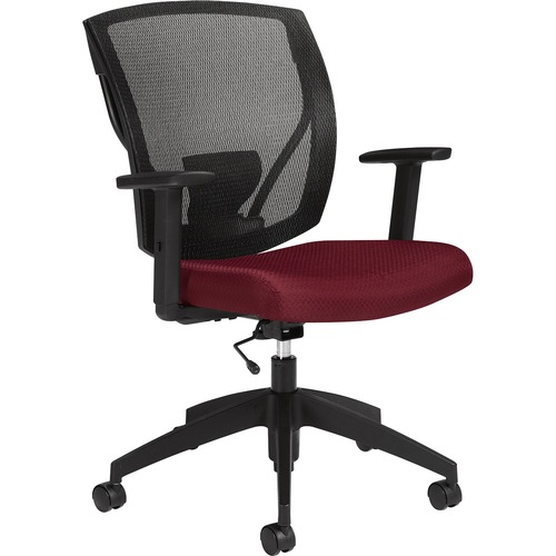 Offices To Go Ibex | Upholstered Seat & Mesh Back Task - Mesh Back - Mid Back - Vermilion - 1 Each -  - GLB506709