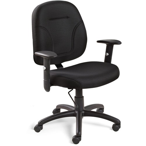 Global Part-Time | Task Chair with Height Adjustable Arms - Fabric Seat - Fabric Back - Black - 1 Each = GLB315747