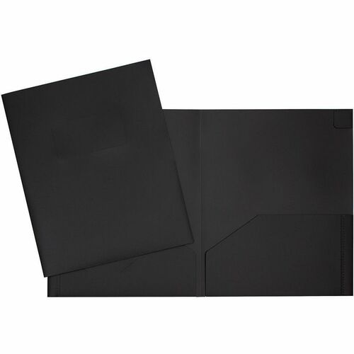 Geocan Letter Report Cover - 8 1/2" x 11" - 2 Internal Pocket(s) - Polypropylene - Black - 1 Each