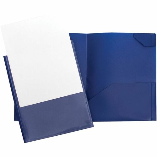 Geocan Letter Report Cover - 8 1/2" x 11" - 2 Front, Internal Pocket(s) - Polypropylene - Blue - 1 Each