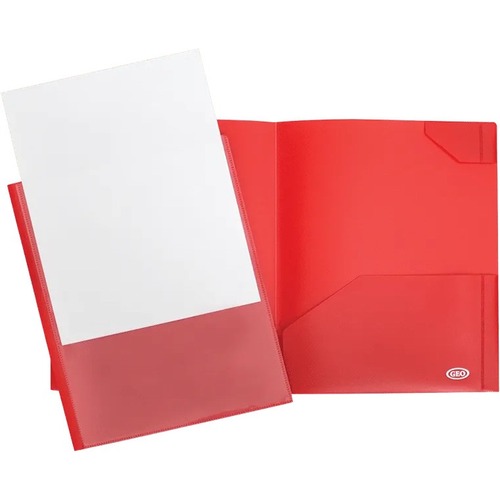 Geocan Letter Report Cover - 8 1/2" x 11" - 2 Front, Internal Pocket(s) - Polypropylene - Red - 1 Each