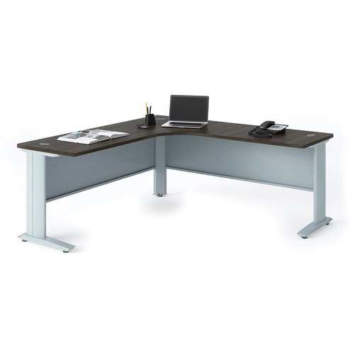 HDL Titan Corner Workstation - x 1" Table Top Thickness - 71" Height x 71" Width x 28.8" Depth - Gray Dusk