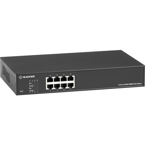 Black Box LPB1300 Series Gigabit Ethernet PoE+ Switch - 8 Ports - TAA Compliant - 2 Layer Supported - 230 W Power Consumption - 30 W PoE Budget - Twisted Pair - PoE Ports - Desktop - 1 Year Limited Warranty