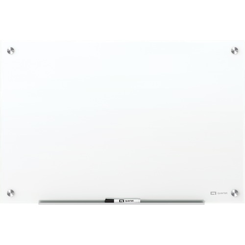 Quartet Brilliance Dry Erase Board - White Glass Surface - Rectangle - 1 Each - Dry-Erase Boards - QRTG22418W