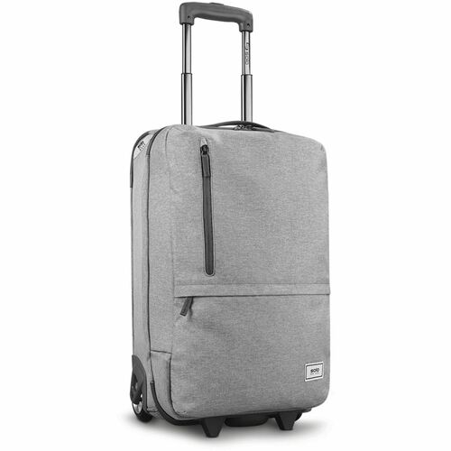 Solo Re:treat Travel/Luggage Case (Carry On) Luggage, Travel Essential - Gray - Handle - 22" Height x 14" Width x 7" Depth - 1 Each