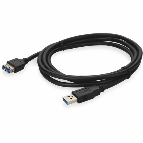 AddOn 2m USB 3.0 (A) Male to Male Black Cable - 6.6 ft USB Data Transfer Cable for USB Charger, Notebook, PC, Mouse, Keyboard, External Hard Drive, Flash Drive - First End: USB 3.0 Type A - Male - Second End: USB 3.0 Type A - Male - Black - 1