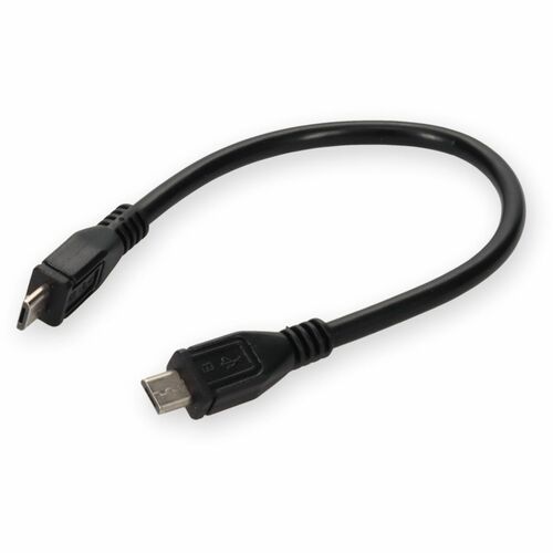 AddOn 8in Micro-USB 2.0 (B) Male to USB 2.0 (A) Male Black Cable - 8" Micro-USB/USB Data Transfer Cable for Mouse, Keyboard, Flash Drive, External Hard Drive - First End: USB 2.0 Type A - Male - Second End: Micro USB 2.0 Type B - Male - Black - 1