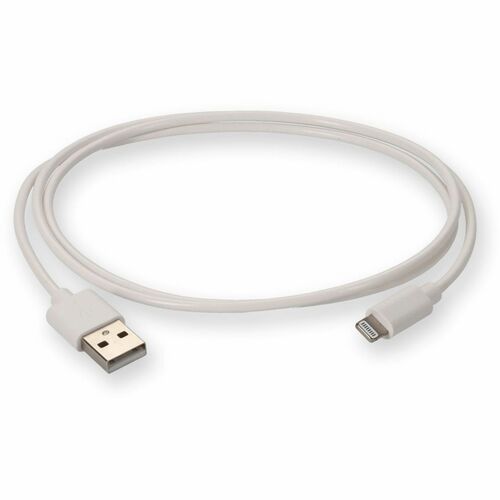 AddOn Lightning/USB Data Transfer Cable - 3.3 ft Lightning/USB Data Transfer Cable - First End: 1 x USB 2.0 Type A - Male - Second End: 1 x Lightning - Male - White - 1