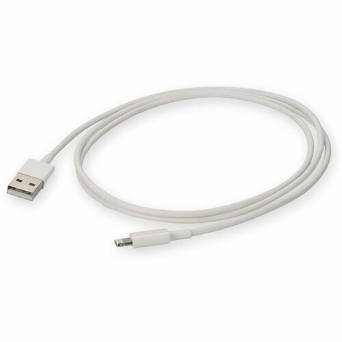 AddOn 1m USB 2.0 (A) Male to Lightning Male White Slim Cable - 3.3 ft Lightning/USB Data Transfer Cable for Notebook, PC, USB Charger, Smartphone, Tablet - First End: 1 x USB 2.0 Type A - Male - Second End: 1 x Lightning - Male - White - 1