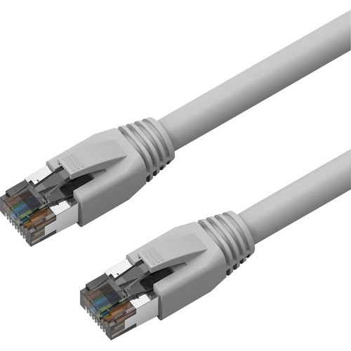 Axiom 1FT CAT8 2000mhz S/FTP Shielded Patch Cable Snagless Boot (Gray) - 1 ft Category 8 Network Cable for Network Device - First End: RJ-45 Network - Male - Second End: RJ-45 Network - Male - 40 Gbit/s - Patch Cable - Shielding - Gold, Nickel Plated Cont