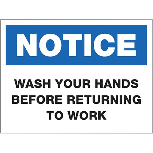 Lorell NOTICE Wash Hands Sign - Safety/Caution Signs | Lorell