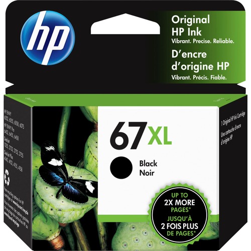 HP 67XL Original High Yield Inkjet Ink Cartridge - Black - 1 Each - 240 Pages