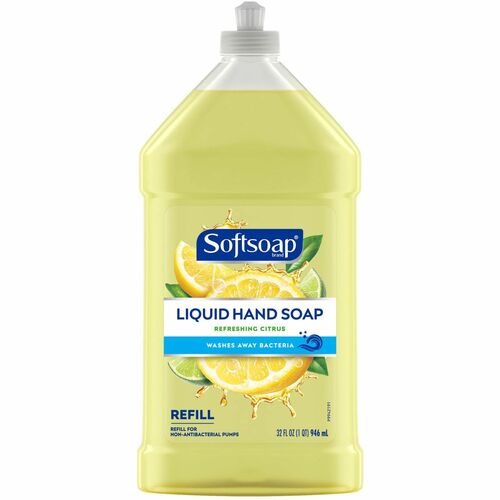 Softsoap Citrus Hand Soap Refill - Citrus Scent - 32 fl oz (946.4 mL) - Bottle Dispenser - Dirt Remover, Bacteria Remover - Hand - Yellow - Residue-free - 1 Each