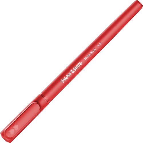 Paper Mate Ballpoint Stick Pens - Medium Pen Point - Red - Red Barrel - 1 Dozen