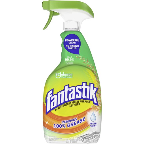 fantastik® All-Purpose Disinfectant Spray - 32 fl oz (1 quart) - Fresh Scent - 1 Each - Disinfectant, Deodorize - Green