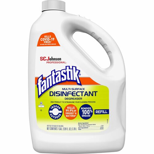 fantastik® Disinfectant Degreaser - 128 fl oz (4 quart) - Fresh Scent - 1 Each - Disinfectant, Easy to Use, Rinse-free, Deodorize, Non-porous - White
