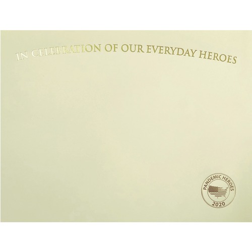 St. James® Premium-Weight Certificates - 65 lb Basis Weight - "Everyday Heroes" - 8.5" x 11" - Inkjet, Laser Compatible - Ivory, Gold Foil - 25 / Pack - TAA Compliant