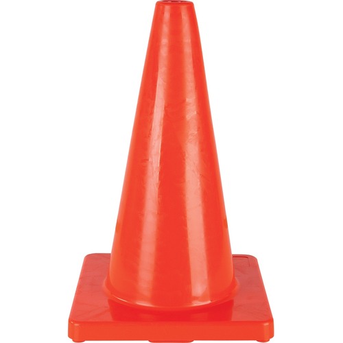 SCN SEH138 Traffic Cone - 1 Piece - 18" (457.20 mm) Height - Cone Shape - Lightweight, Flexible, Durable, Temperature Resistant - Polyvinyl Chloride (PVC) - Orange