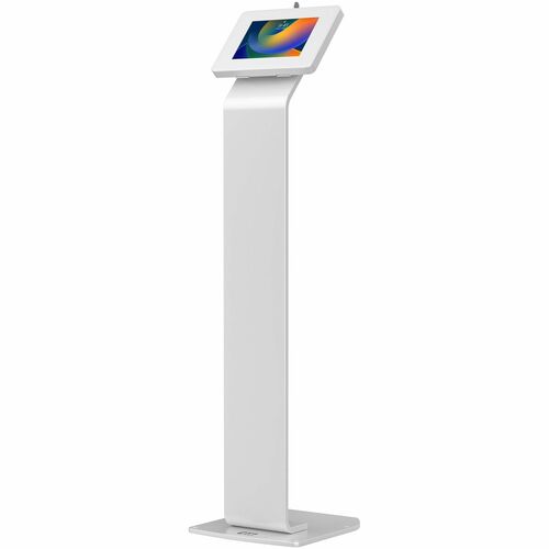CTA Digital Premium Small Locking Floor Stand Kiosk (White) - Up to 8" Screen Support - 50" (1270 mm) Height x 13.50" (342.90 mm) Width x 16" (406.40 mm) Depth - Floor - Steel - White