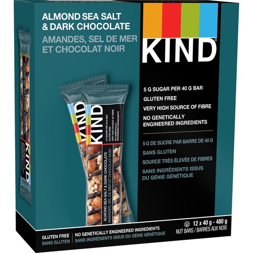 Kind Nut Bars - Almond Sea Salt and Dark Chocolate Bar - 12 / Box - Snacks - KND17175