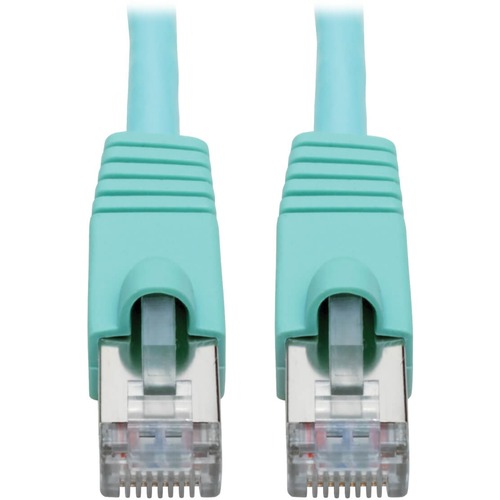 Tripp Lite Cat6a Ethernet Cable 10G STP Snagless Shielded PoE M/M Aqua 8ft - 8 ft Category 6a Network Cable for Network Device, Switch, Hub, Patch Panel, Router, Modem, VoIP Device, Surveillance Camera, Server, PoE-enabled Device - First End: 1 x RJ-45 Ma