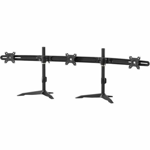Amer Mounts Triple Monitor Mount Stand Max 30" Display - Up to 30" Screen Support - 30 kg Load Capacity - 3 Devices Supported - 19.80" (502.92 mm) Height x 62.60" (1590.04 mm) Width x 5.30" (134.62 mm) Depth - Steel, Aluminum Alloy, Plastic
