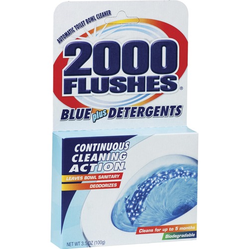 WD-40 2000 Flushes Automatic Toilet Bowl Cleaner - Powder - 3.50 oz (0.22 lb) - 12 / Carton - Blue