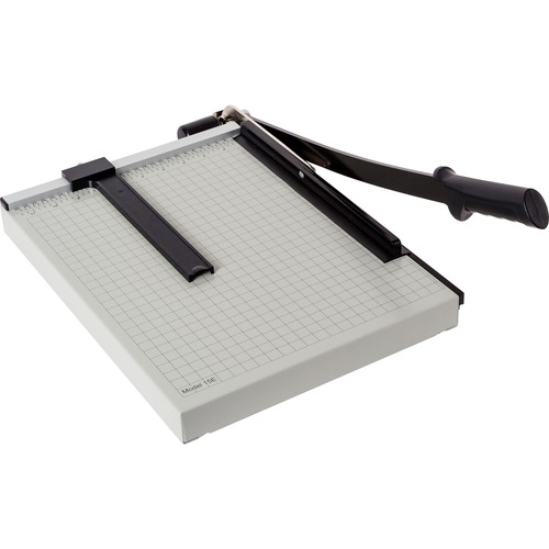 Dahle NA Vantage Guillotine Paper Trimmer - 15 Sheet Cutting Capacity - 15" Cutting Length - Sturdy, Spring-action Handle, Adjustable Back Stop, Alignment Grid - Metal - Gray - 12.3" Length - 1 / Carton