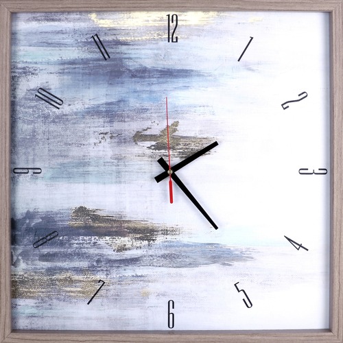 Lorell Abstract Art Clock - Analog - Quartz - Brown Case
