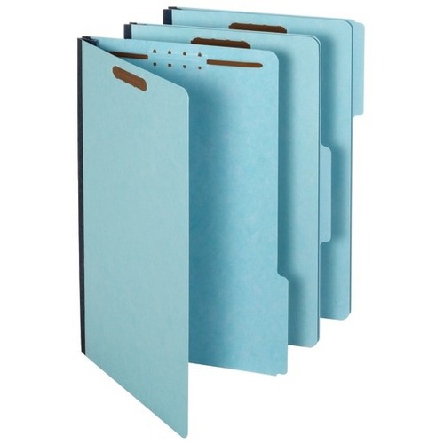 Pendaflex 1/3 Tab Cut Legal Recycled Classification Folder - 8 1/2" x 14" - 2" Expansion - 2 Fastener(s) - Top Tab Location - Assorted Tab Position - Blue - 25 Box
