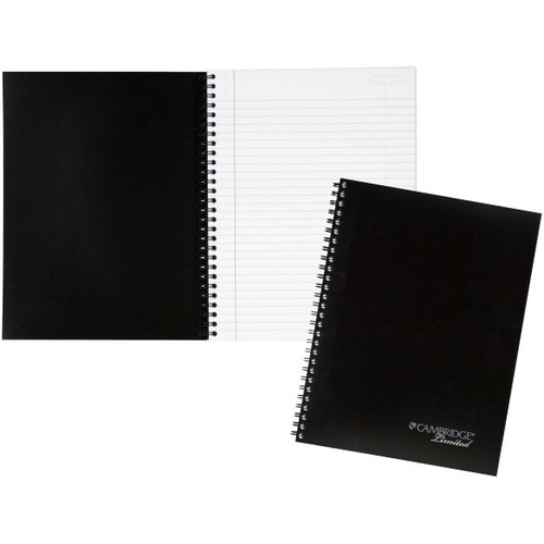 ACCO 30% Recycled Business Notebook, 7 5/8" x 9 1/2" , 1 Subject, Legal Ruled, 80 Sheets, Legal Ruled, Black - 1 / Each