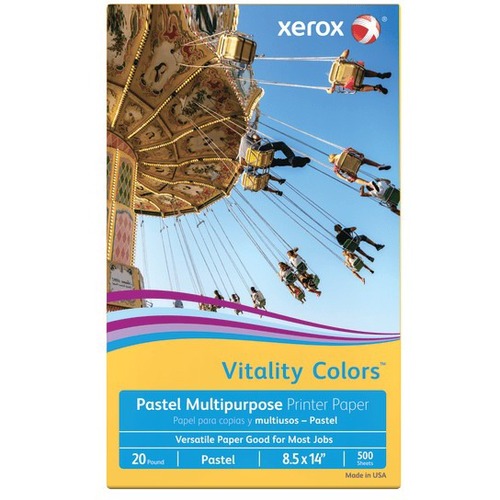 Xerox Vitality Colors Copy & Multipurpose Paper - 98 Brightness - Legal - 8 1/2" x 14" - 20 lb Basis Weight - 1 Ream - 500 Sheets - Uncoated, Acid-free, Double-sided, Ink Show-through Resistant - Goldenrod, Gold