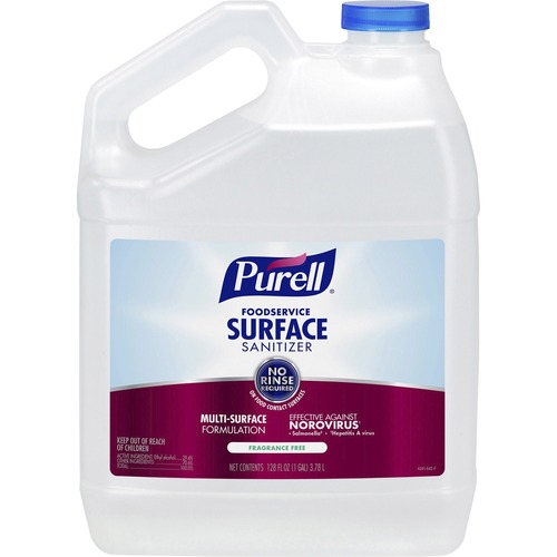 PURELL® Foodservice Surface Sanitizer Gallon Refill - Ready-To-Use - 128 fl oz (4 quart)Bottle - 1 Each - Disinfectant, Unscented, Residue-free, Fragrance-free - Clear