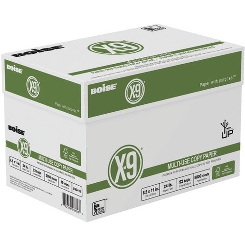 Boise Paper X-9 Copy & Multipurpose Paper - 92 Brightness - Letter - 8 1/2" x 11" - 24 lb Basis Weight - 10 Ream - Acid-free, Eco-friendly, Jam-free, Fade Resistant - White
