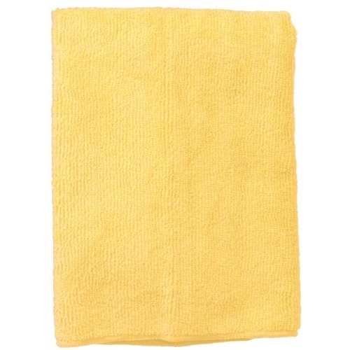 Wilen Standard Duty Microfiber Cloths, 16" , Yellow, Pack Of 12 - 12 / Pack - Lint-free, Reusable, Disposable - Yellow