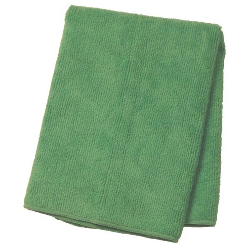 Wilen Standard Duty Microfiber Cloths, 16" , Green, Pack Of 12 - Lint-free, Reusable, Disposable - Green - 12 / Pack