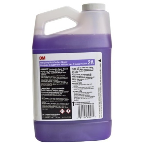 3M Flow Control 2A Heavy-Duty Multi-Surface Cleaner Concentrate, 64 Oz - Concentrate - 64 oz (4 lb) - Unscented, Heavy Duty - Purple