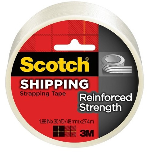 Scotch Strapping Tape, 1.88" x 30 Yd. - 30 yd Length x 1.88" Width - 3" Core - 1 Each - Clear