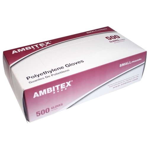 Tradex Poly Gloves, Medium, Clear, Box Of 500 - Hand Protection - Medium Size - Clear - Embossed Grip - For Food Service - 500 / Box