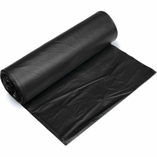 Inteplast HDPE Can Liners, 22 Microns, 43" x 48" , Black, Pack Of 150 Liners - 45 gal Capacity - 48" Width x 22 mil (559 Micron) Thickness - High Density - Black - High-density Polyethylene (HDPE) - Kitchen, Breakroom - 150 / Case