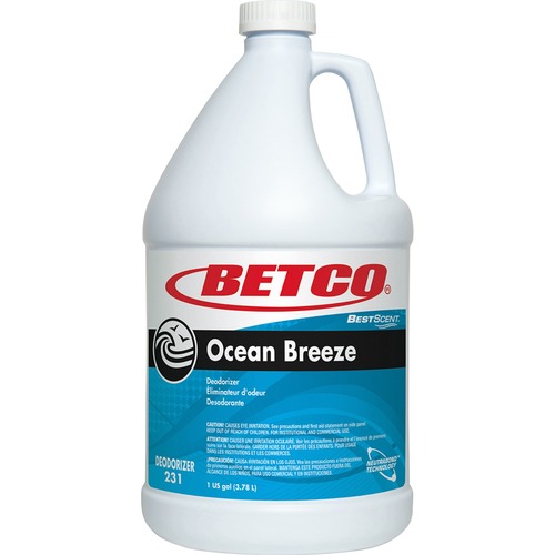 Betco Best Scent Ocean Breeze Deodorizer - Liquid - 1000 Sq. ft. - 128 fl oz (4 quart) - Ocean Breeze - 1 Each - VOC-free