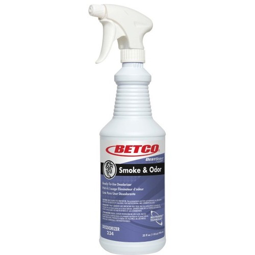 Betco BestScent Smoke and Odor RTU, Fresh Scent, 32 Oz, Case of 12 - Liquid - 1000 Sq. ft. - 32 fl oz (1 quart) - Fresh - 12 / Case