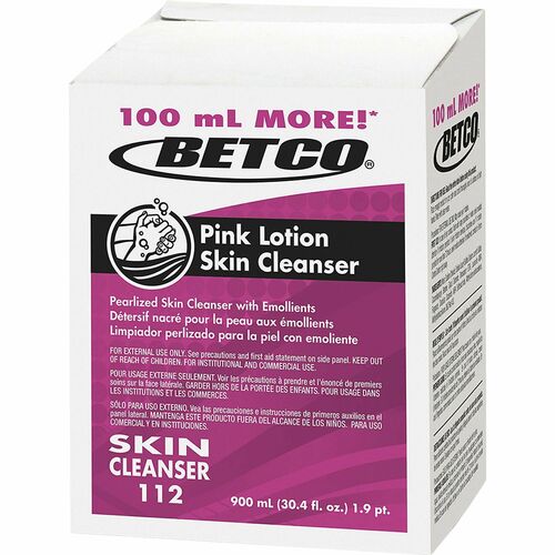 Betco Lotion Skin Soap Cleanser, Floral Scent, 30.43 Oz, Carton Of 12 Refills - Floral ScentFor - Skin, Hand - Moisturizing - Pink - Anti-irritant, pH Balanced - 12 / Carton