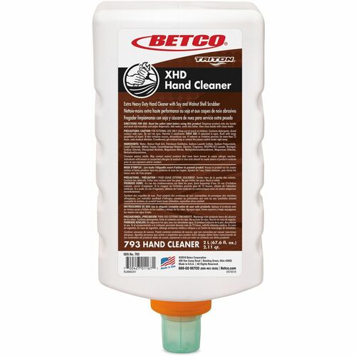 Betco Xd-793 Lotion Hand Soap, Nutty Scent, 67.62 Oz, Carton Of 6 Bottles - 67.6 fl oz (1999.8 mL) - Bottle Dispenser - Grease Remover, Oil Remover, Carbon Remover, Tar Remover - Hand - Light Beige - Crack Resistant - 6 / Carton