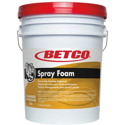 Betco Spray Foam Degreaser, 640 Oz - Ready-To-Use - 752 oz (47 lb) - Unscented, Odorless, Film-free - Clear